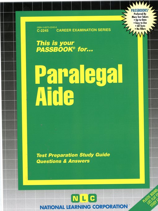 Title details for Paralegal Aide by National Learning Corporation - Available